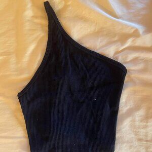 SHEIN Black One Shoulder Crop Top (NWOT)